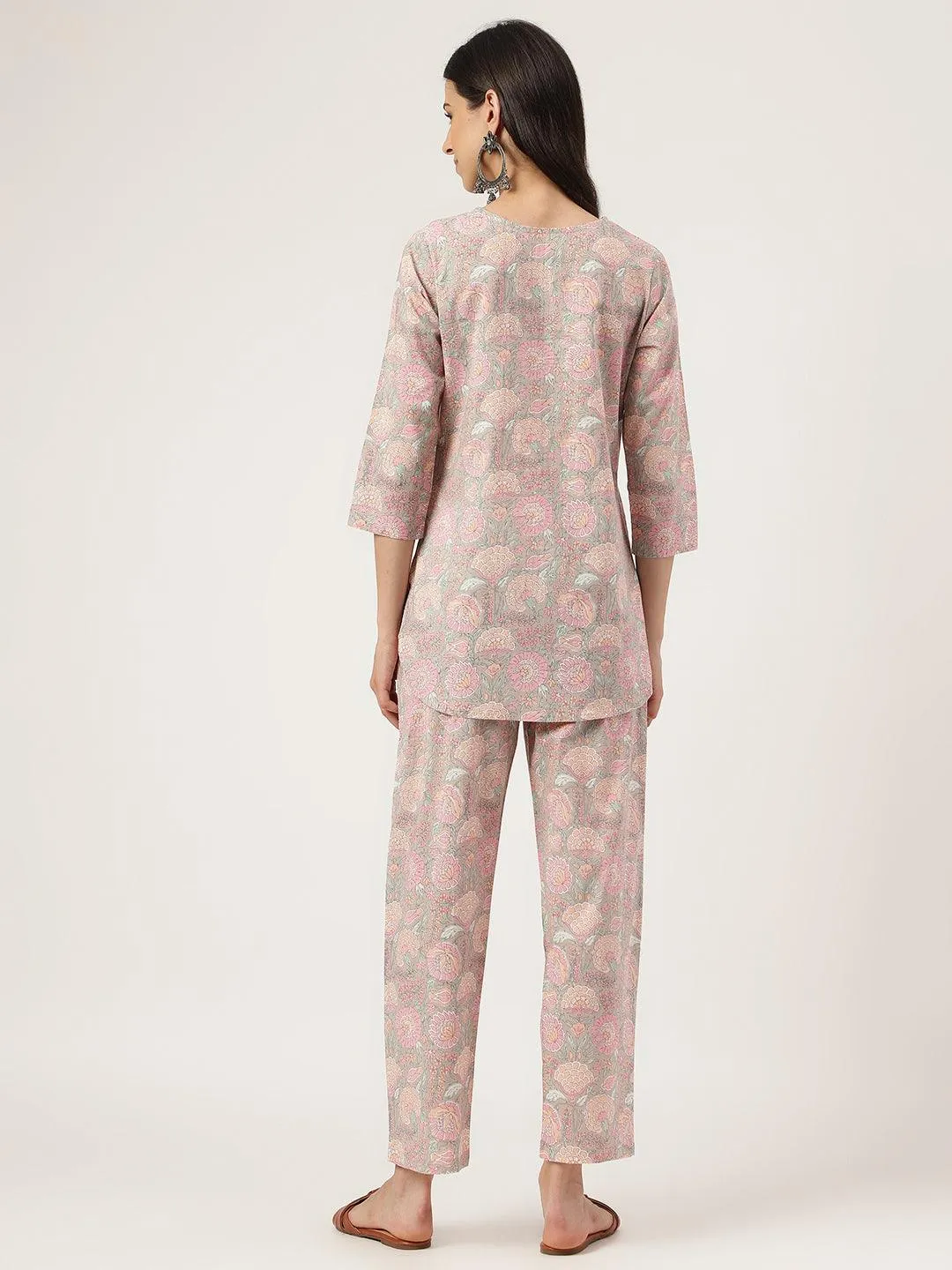 Jashvi Light Brown Printed Loungewear/Nightwear