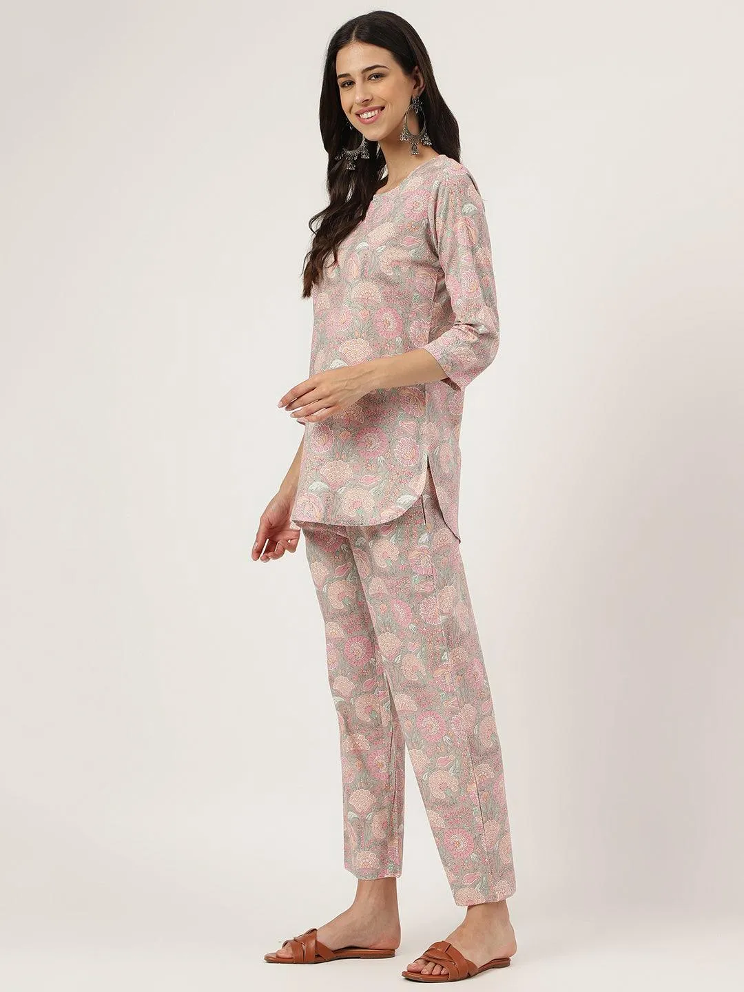 Jashvi Light Brown Printed Loungewear/Nightwear
