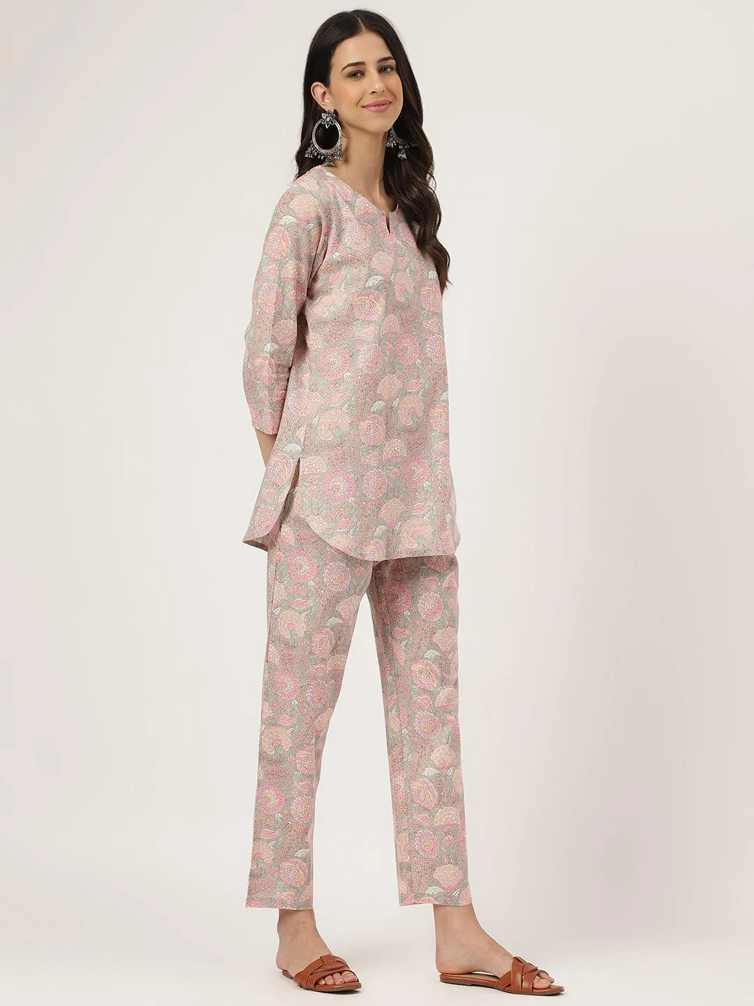 Jashvi Light Brown Printed Loungewear/Nightwear