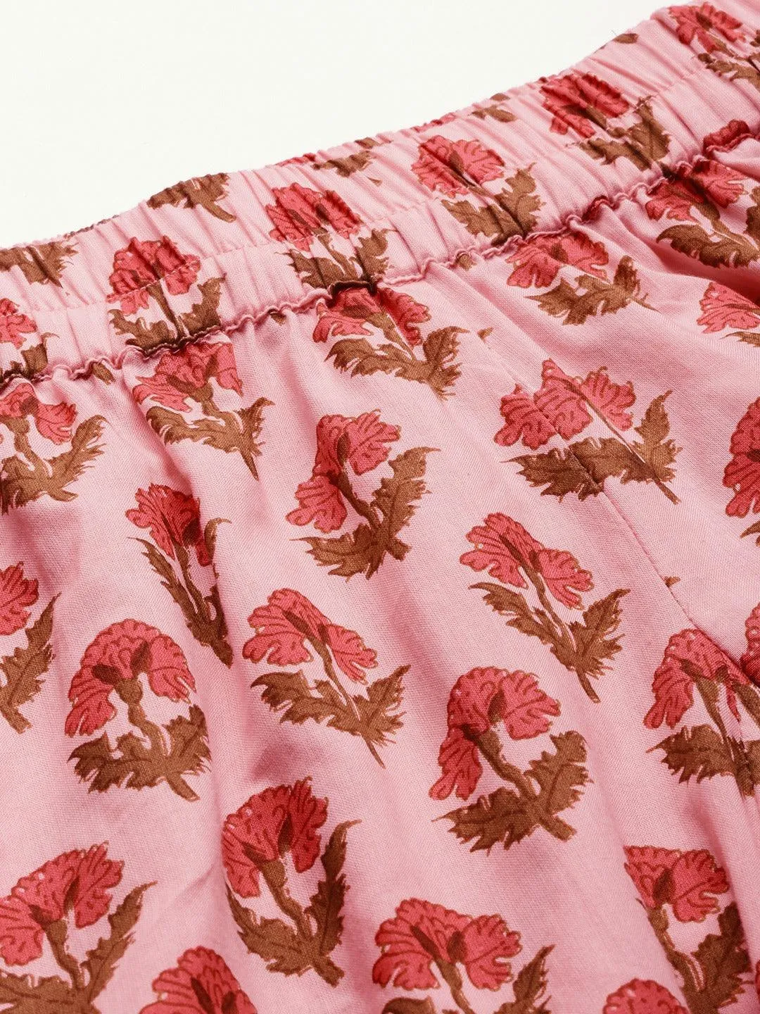 Jashvi Pink Cotton Loungewear /Nightwear Set