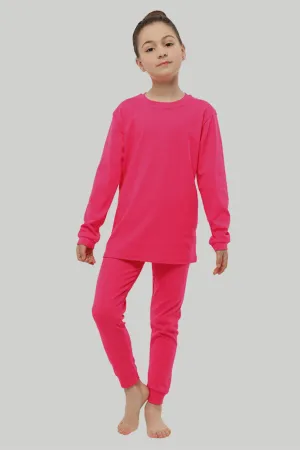 Kids Solid Suit Unisex Full Sleeves (FUSHIA)