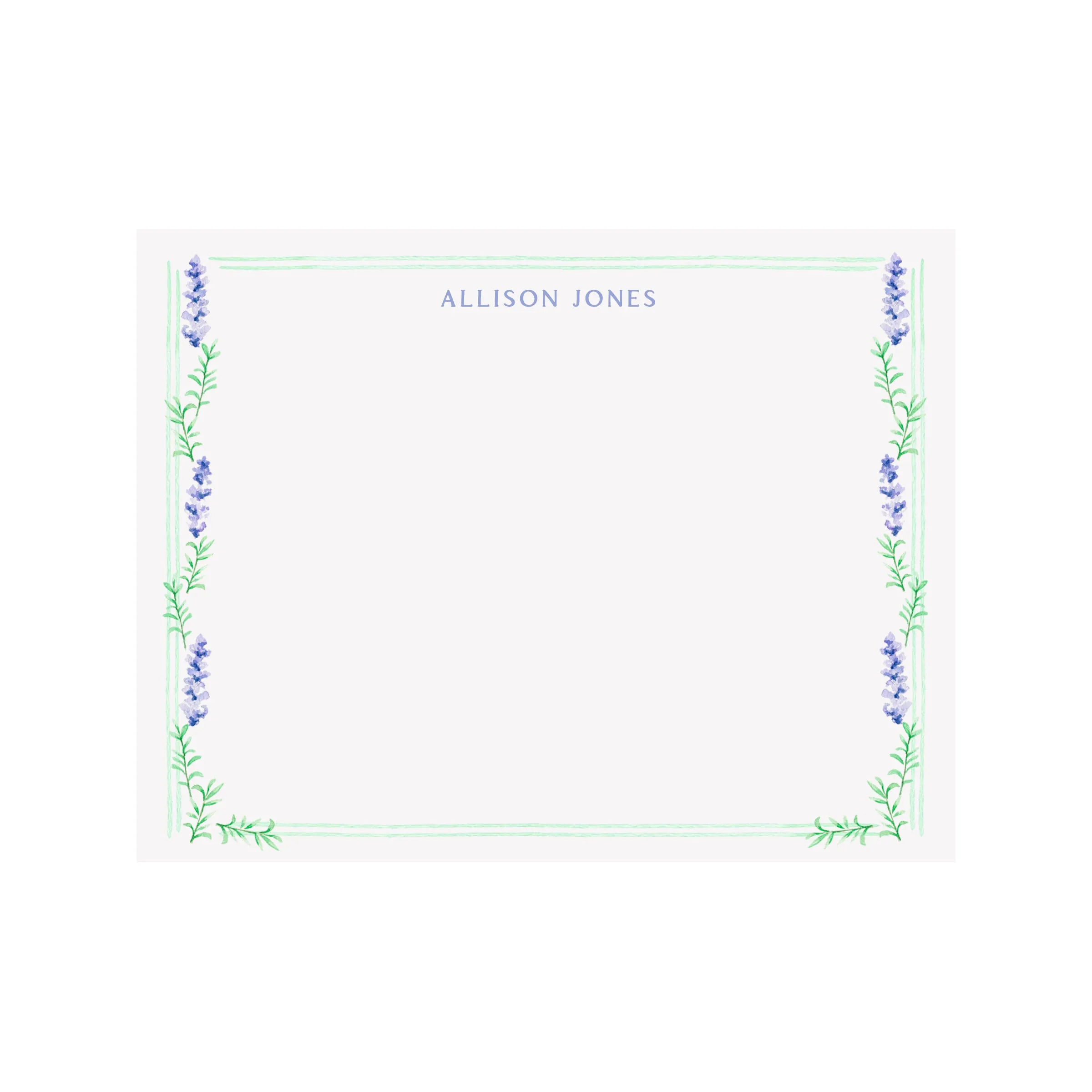 Lavender Border Personalized Stationery