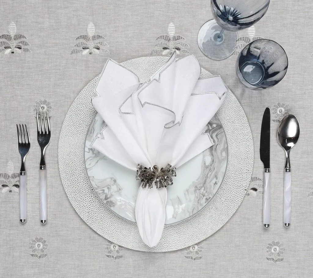 Lima Tablecloth in Gray & Silver