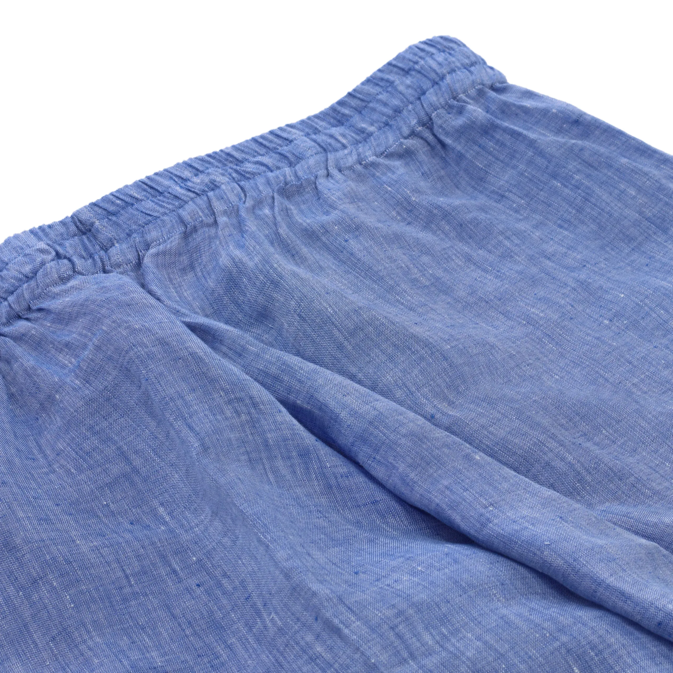 Linen Fabric Pyjamas in Light Blue