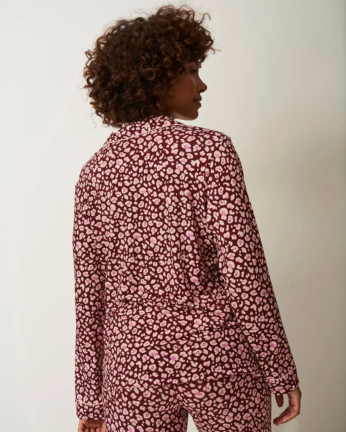 Long Pajama Set - Rouge Leopard
