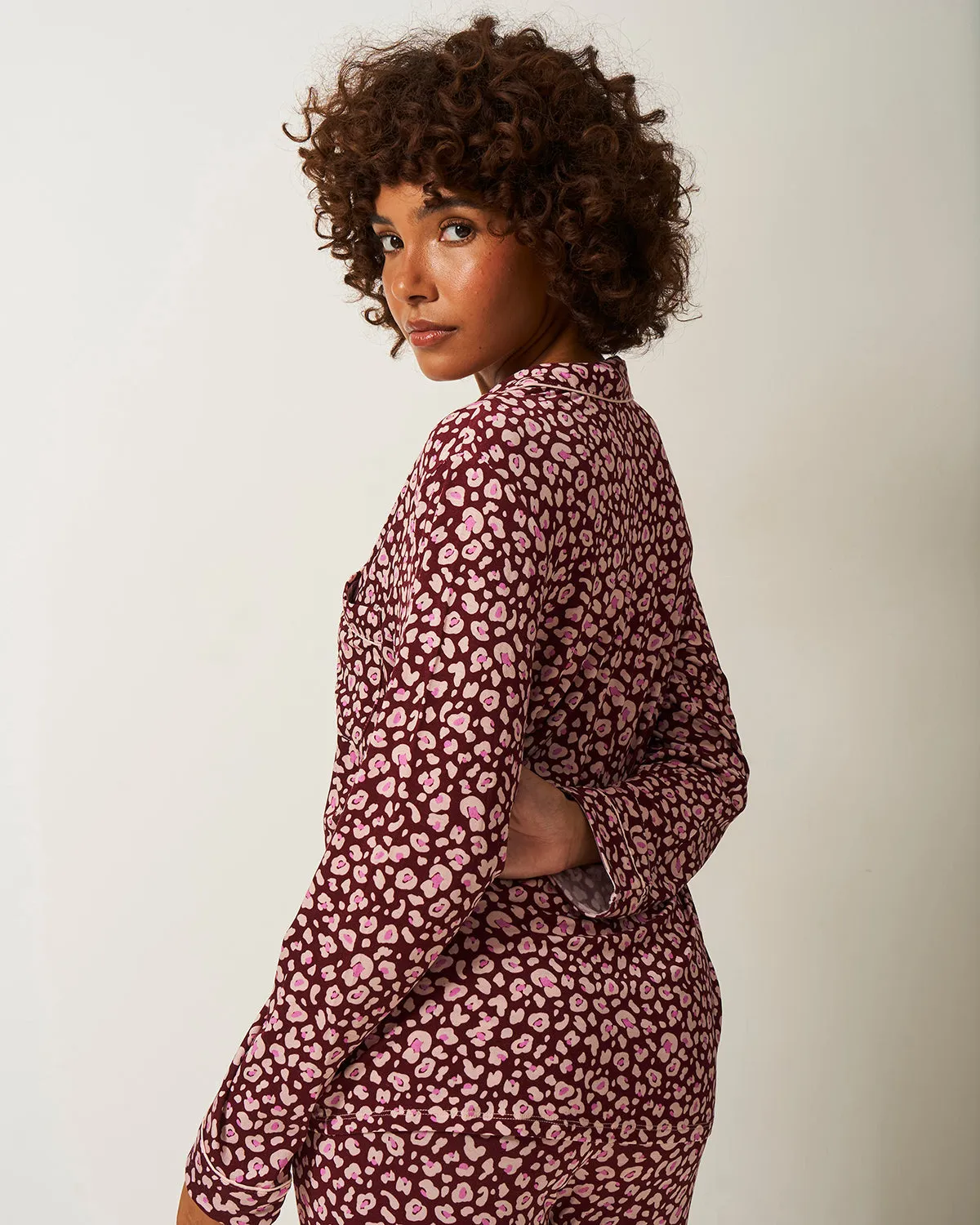 Long Pajama Set - Rouge Leopard