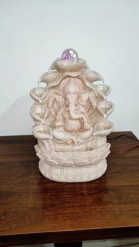 Lord Ganesha Water Fountain for Home, 13 inches Ganpati ji Water Fountain for Gift, Home Decor, Office Decor, Showpiece, Center Table, Side Table, Tabletop