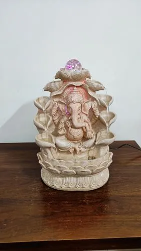 Lord Ganesha Water Fountain for Home, 13 inches Ganpati ji Water Fountain for Gift, Home Decor, Office Decor, Showpiece, Center Table, Side Table, Tabletop