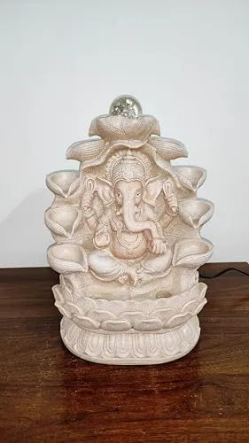 Lord Ganesha Water Fountain for Home, 13 inches Ganpati ji Water Fountain for Gift, Home Decor, Office Decor, Showpiece, Center Table, Side Table, Tabletop