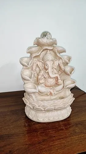 Lord Ganesha Water Fountain for Home, 13 inches Ganpati ji Water Fountain for Gift, Home Decor, Office Decor, Showpiece, Center Table, Side Table, Tabletop
