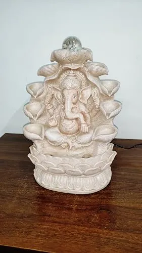 Lord Ganesha Water Fountain for Home, 13 inches Ganpati ji Water Fountain for Gift, Home Decor, Office Decor, Showpiece, Center Table, Side Table, Tabletop