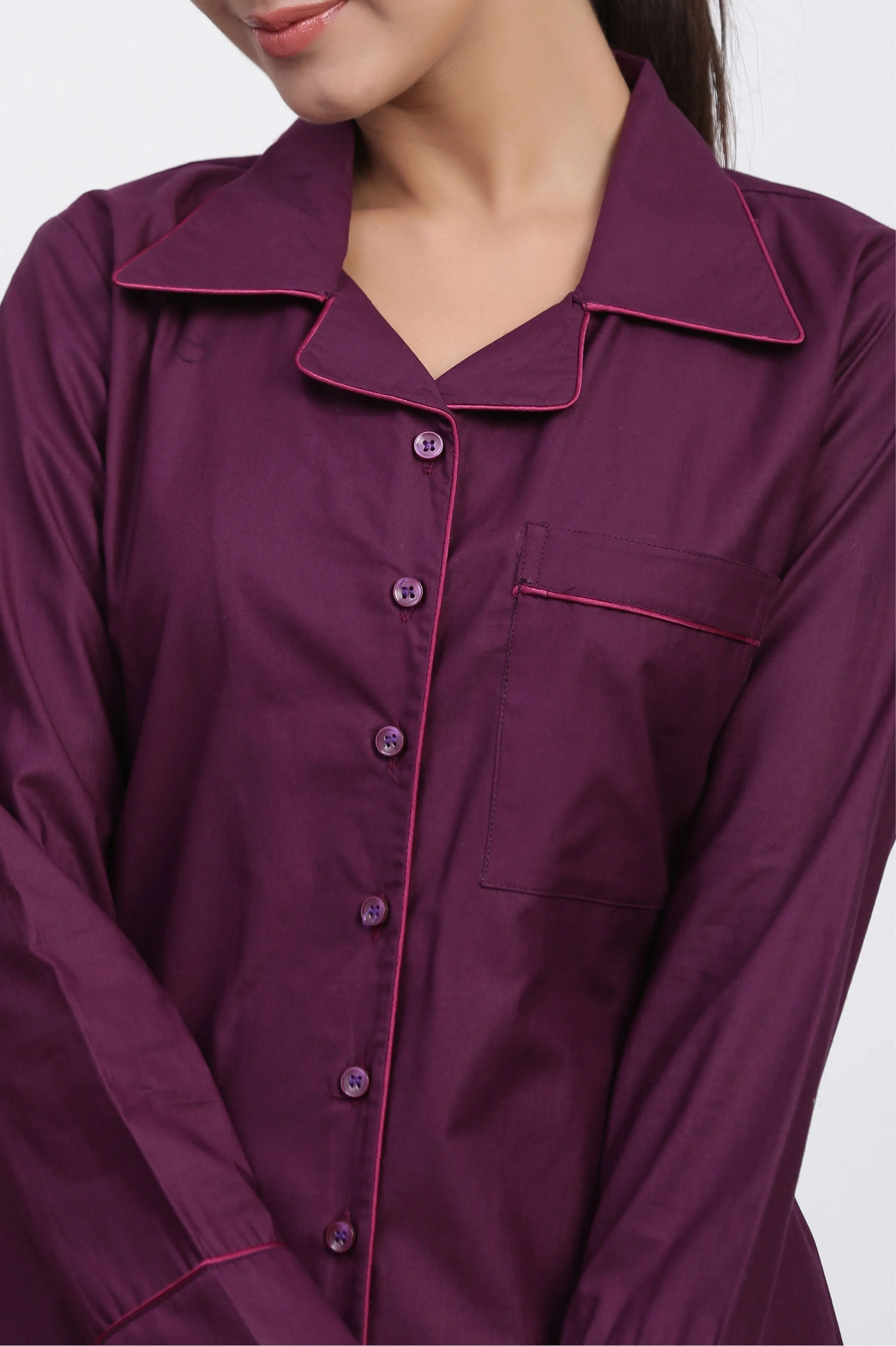 Luxe Sangria Night Suit