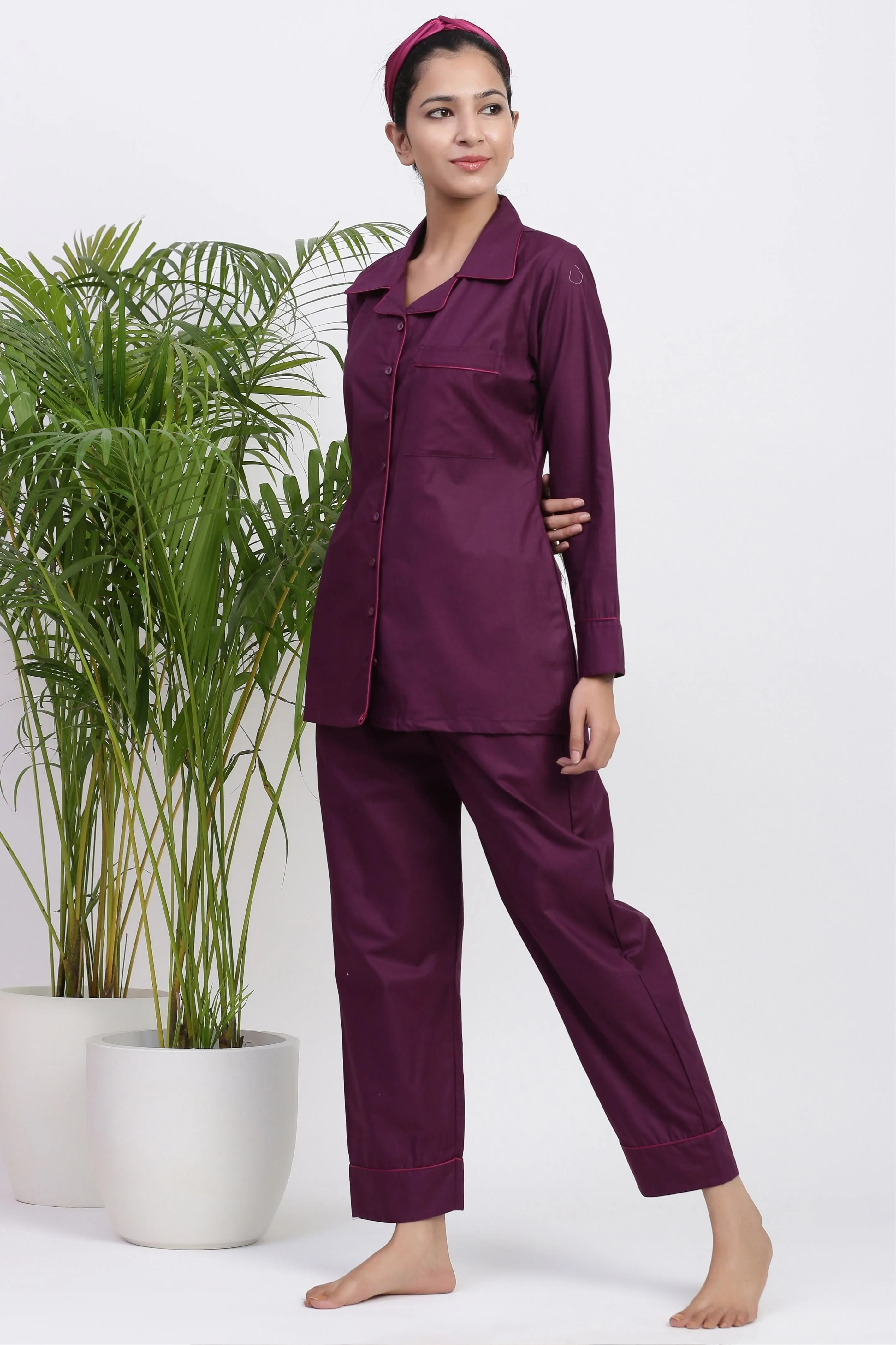 Luxe Sangria Night Suit