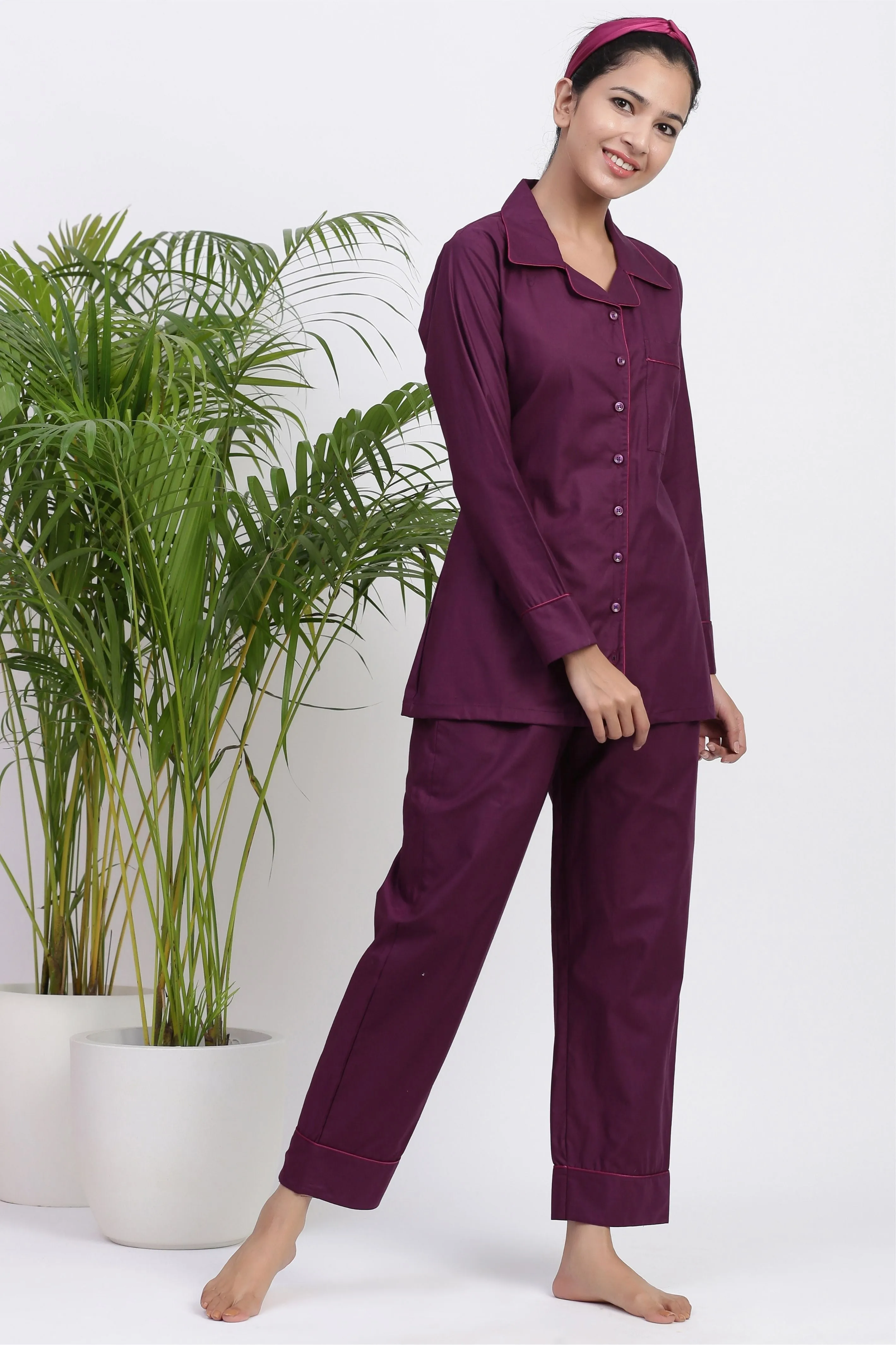 Luxe Sangria Night Suit