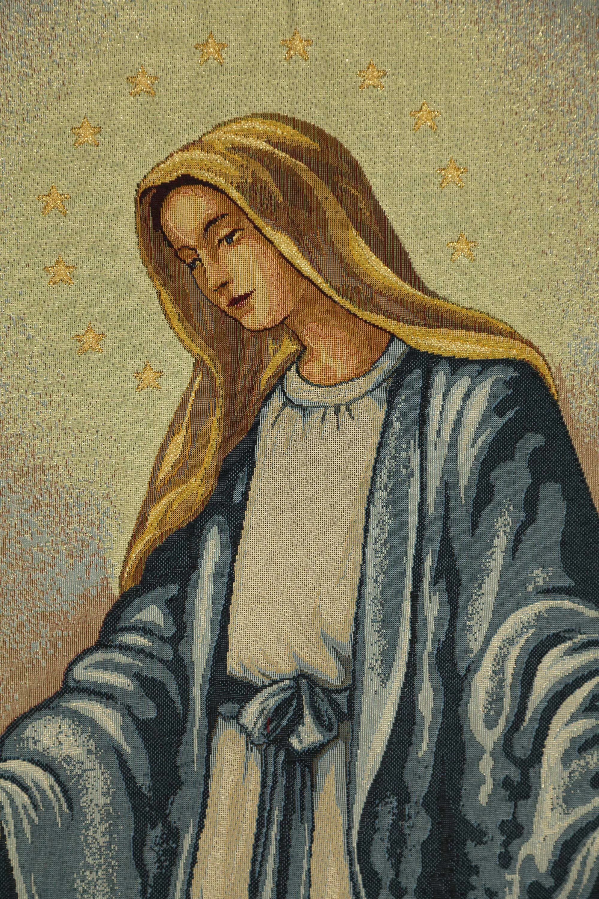 Madonna Miracolosa Italian Tapestry Wall Hanging by Alberto Passini