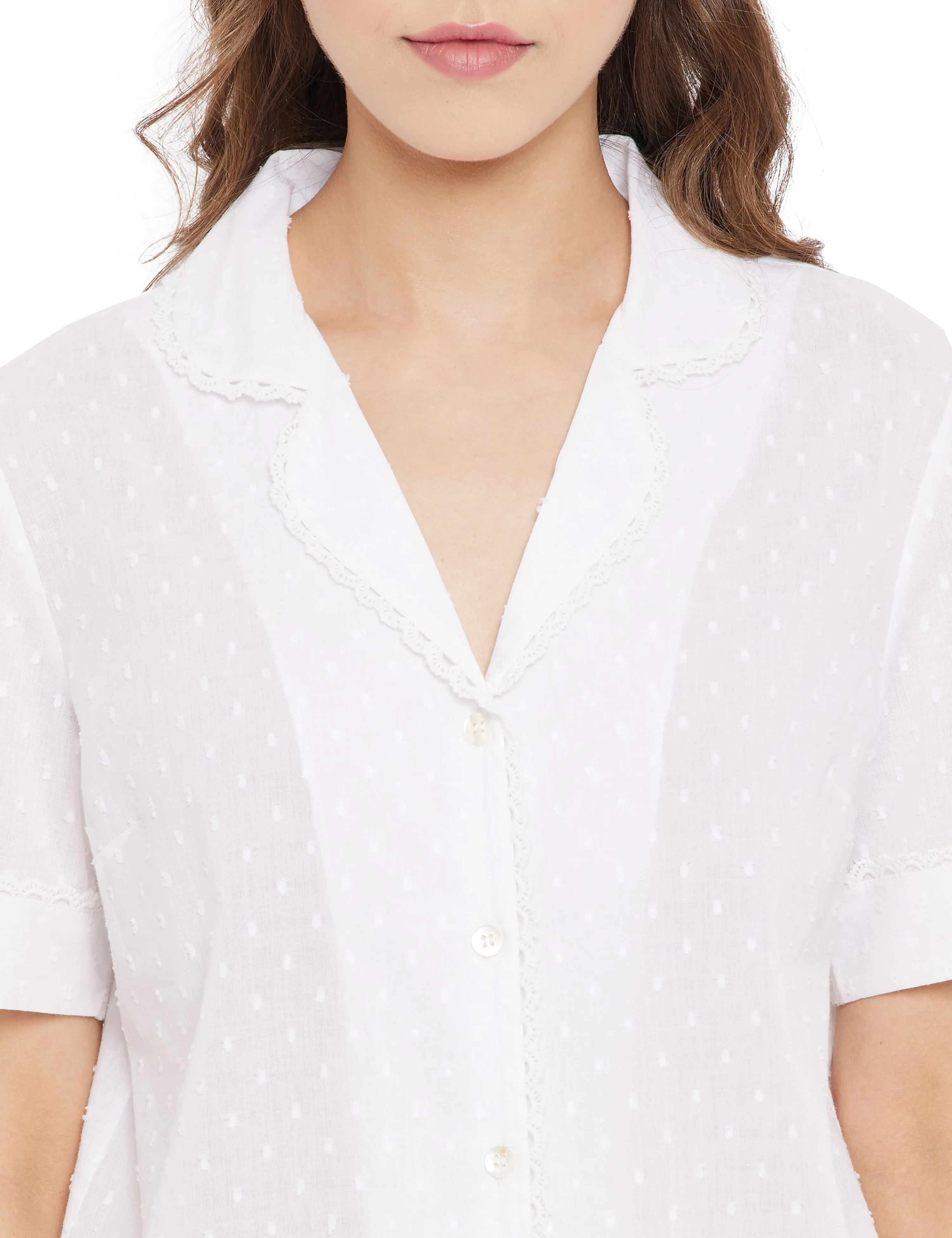 Martha Cotton Lace Half Sleeve Pyjamas Set