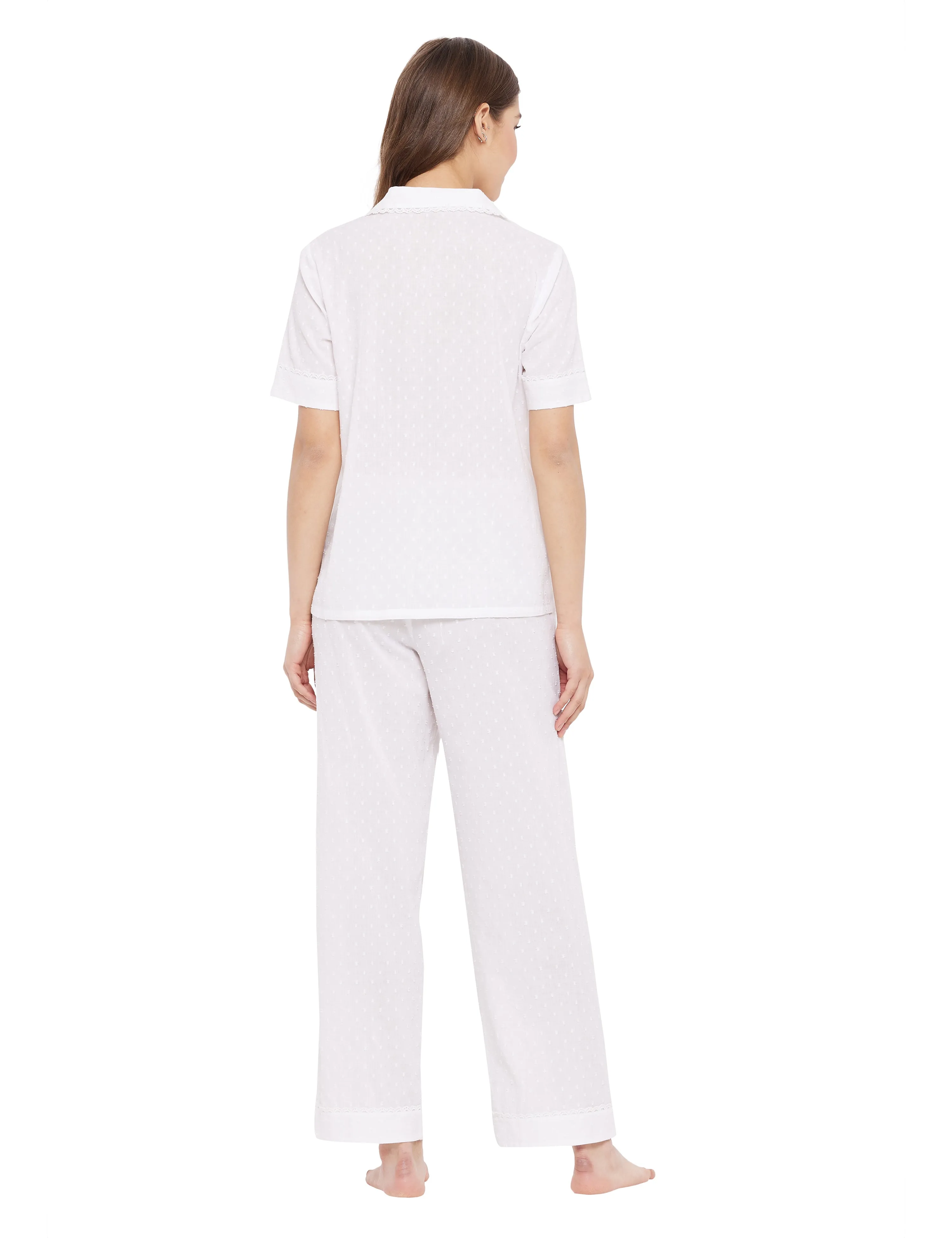 Martha Cotton Lace Half Sleeve Pyjamas Set