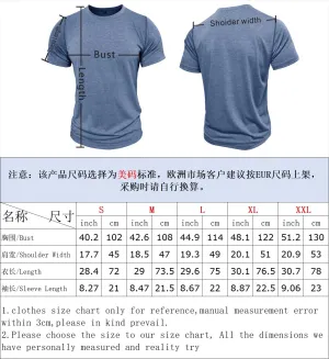 Men's Classic Slim Fit Basic Round Neck Shirt Casual Short Sleeve Polo Shirts Stylish Workout Athletic Tee Shirt