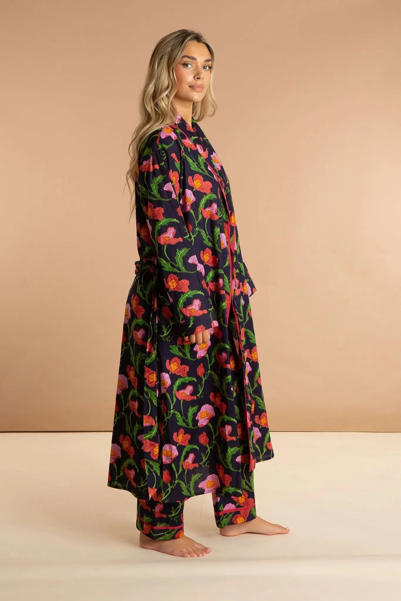 Midnight Sweetpea Women's Cotton Robe