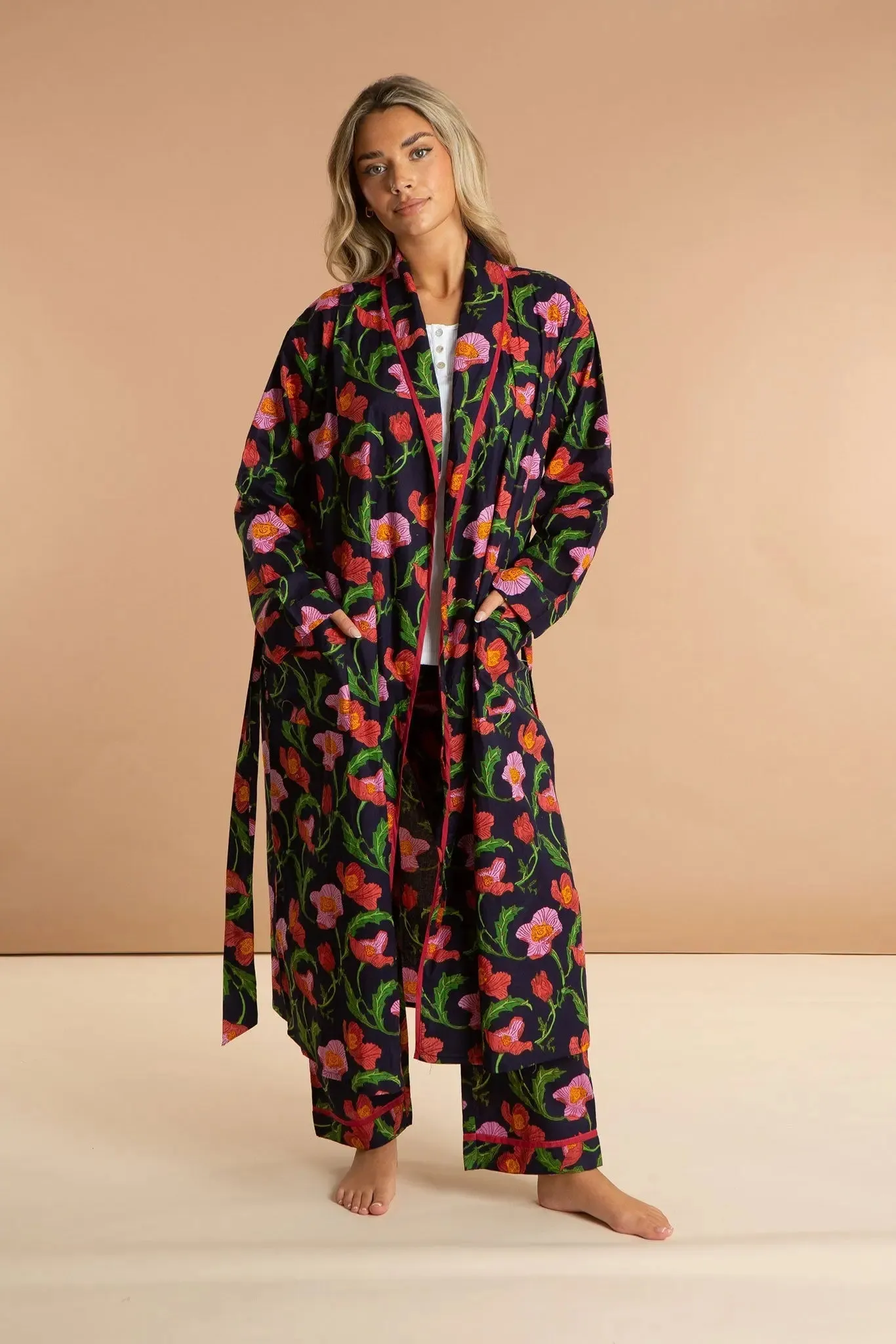 Midnight Sweetpea Women's Cotton Robe