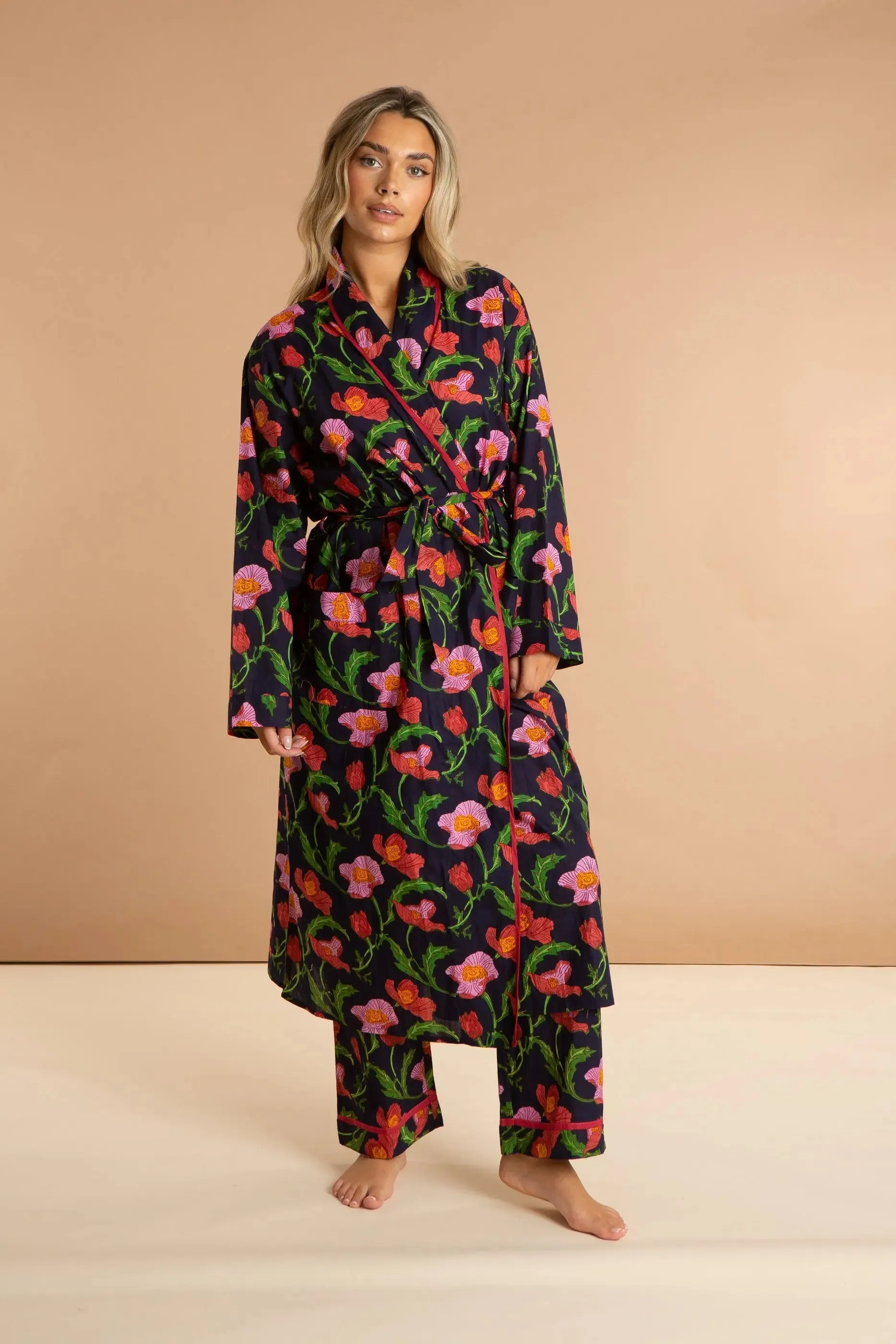 Midnight Sweetpea Women's Cotton Robe