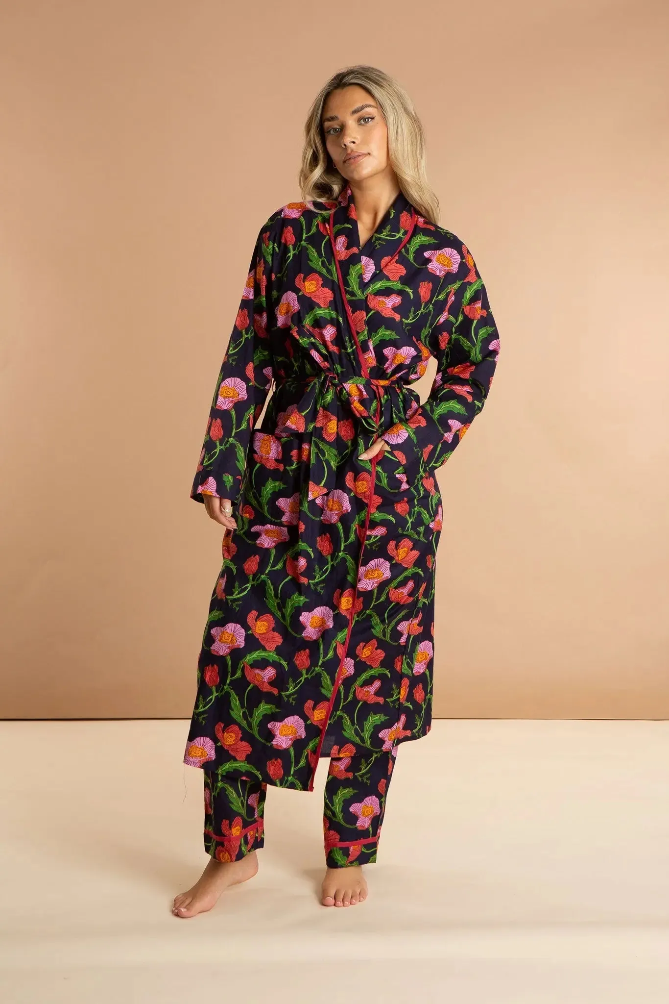 Midnight Sweetpea Women's Cotton Robe