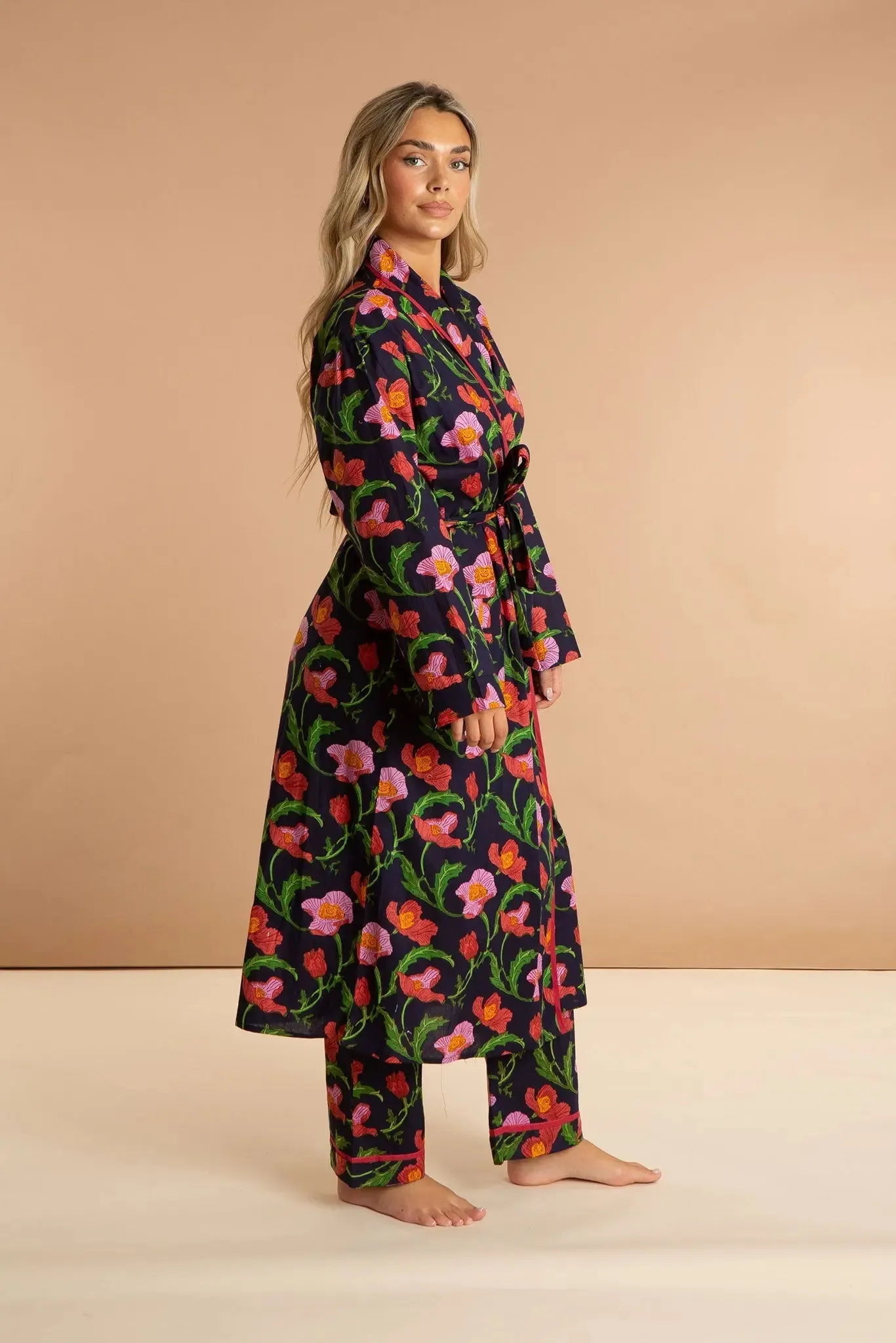 Midnight Sweetpea Women's Cotton Robe
