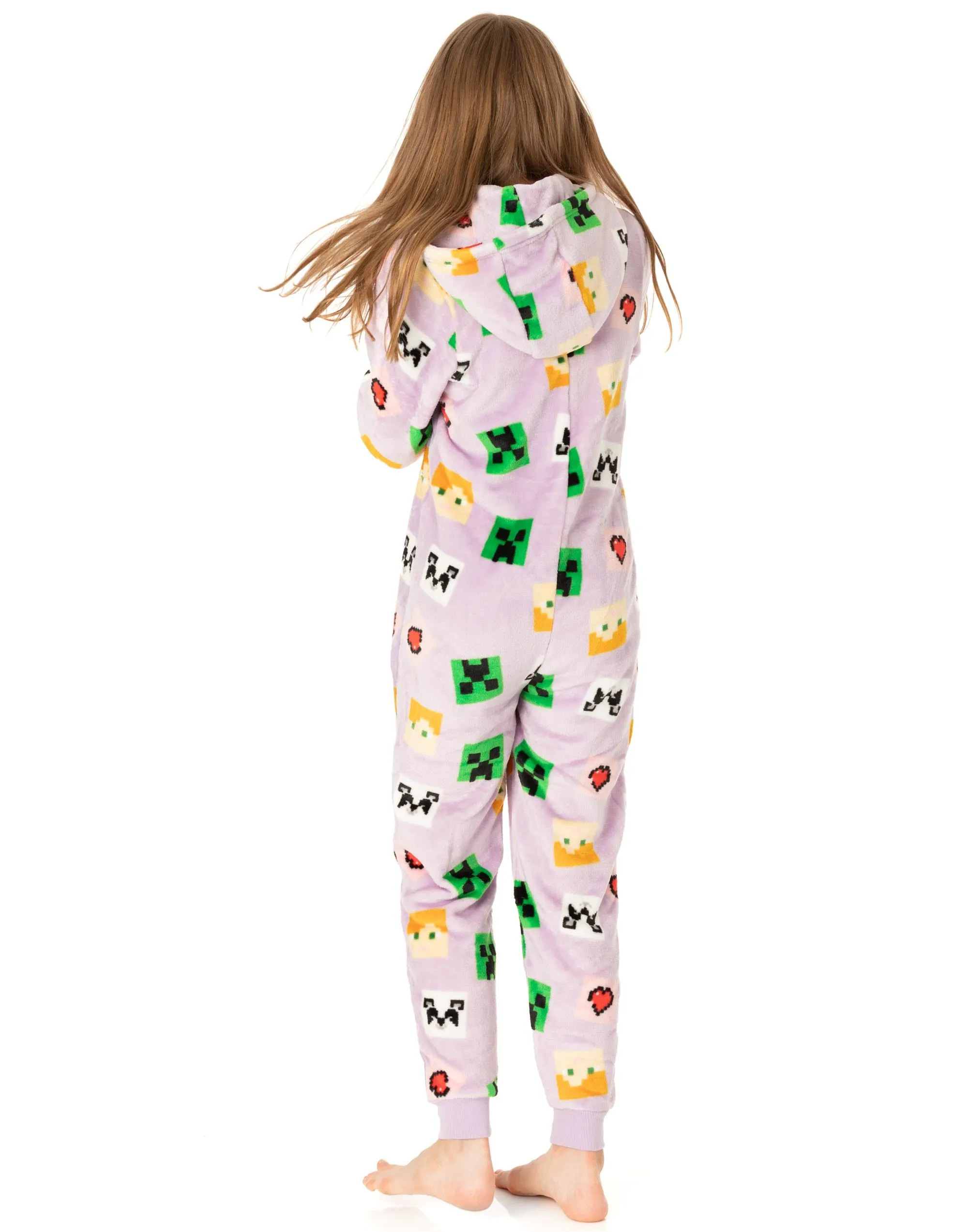 Minecraft Girls Purple All Over Print Onesie