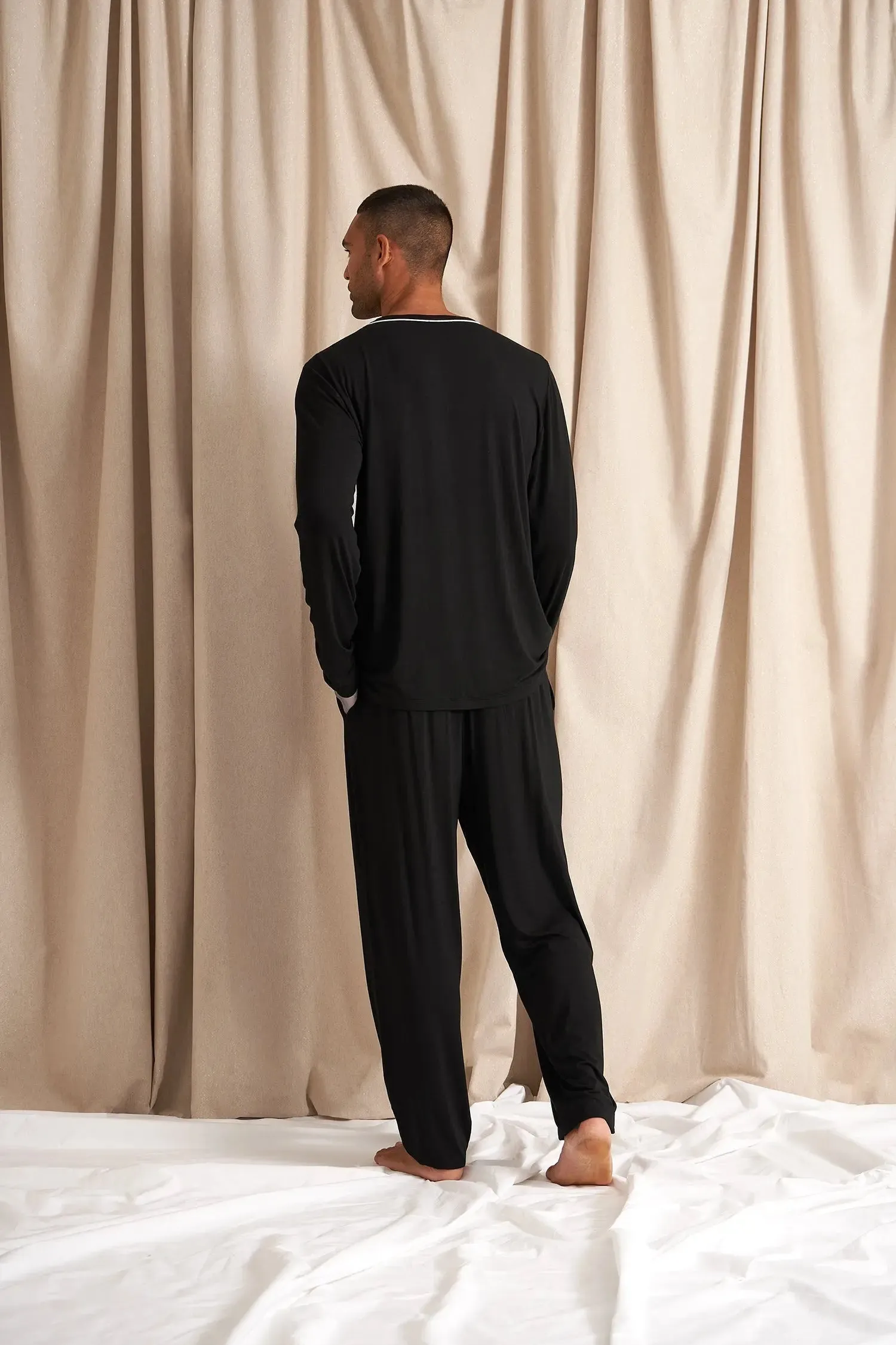 Mister You Bamboo Pyjama Set in Black
