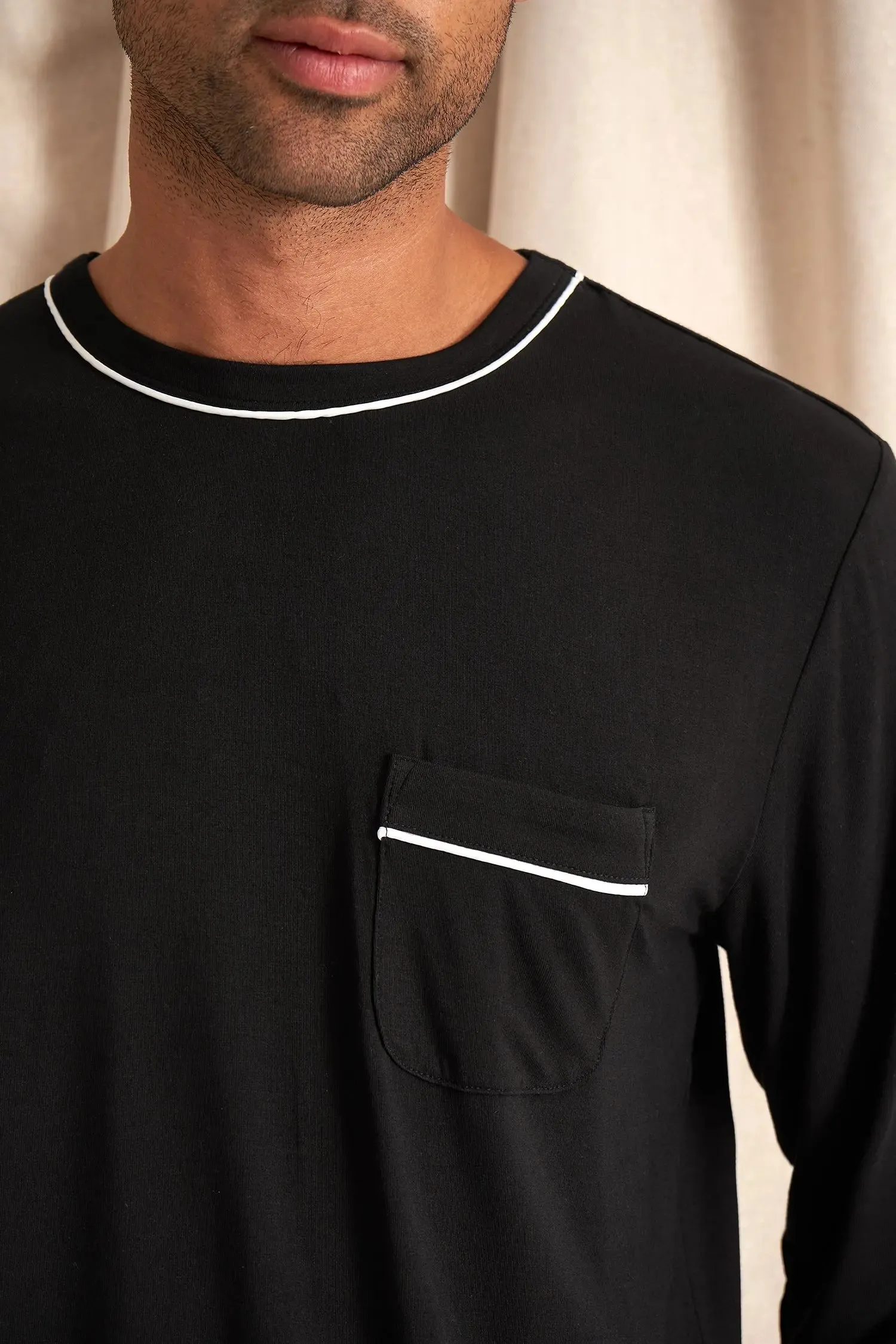 Mister You Bamboo Pyjama Set in Black
