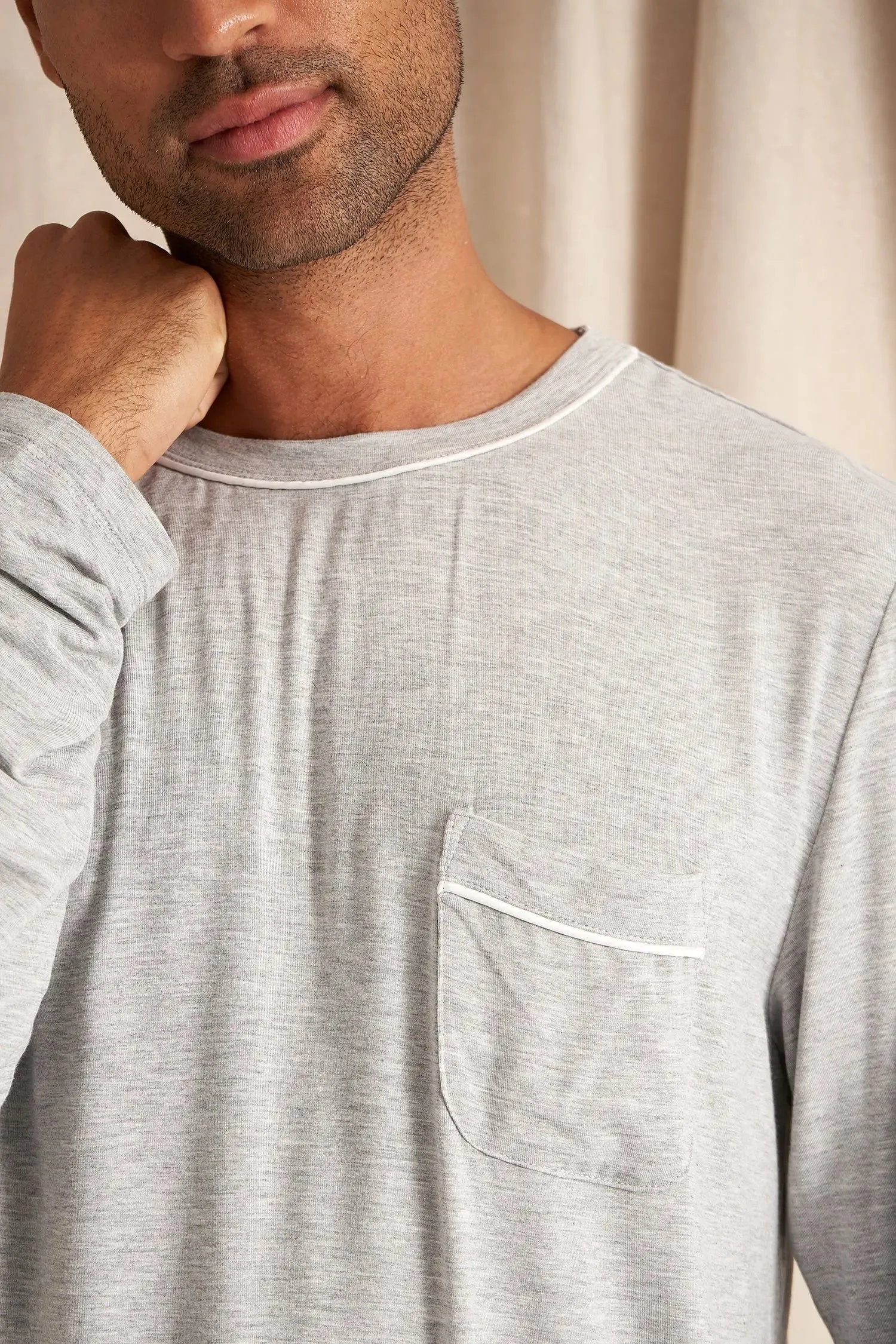 Mister You Bamboo Pyjama Set in Grey Marl