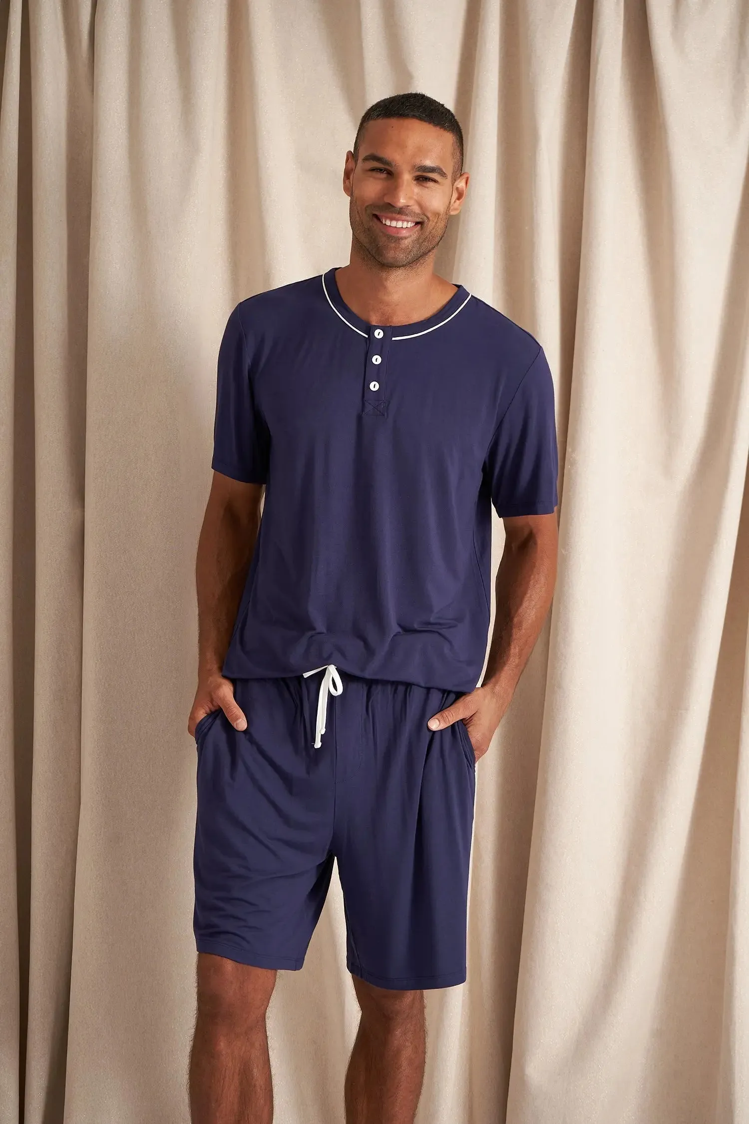 Mister You Bamboo Short Pyjama Set in Midnight