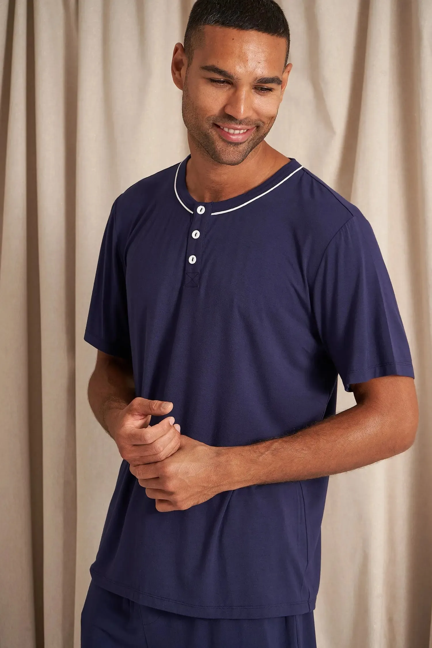 Mister You Bamboo Short Pyjama Set in Midnight