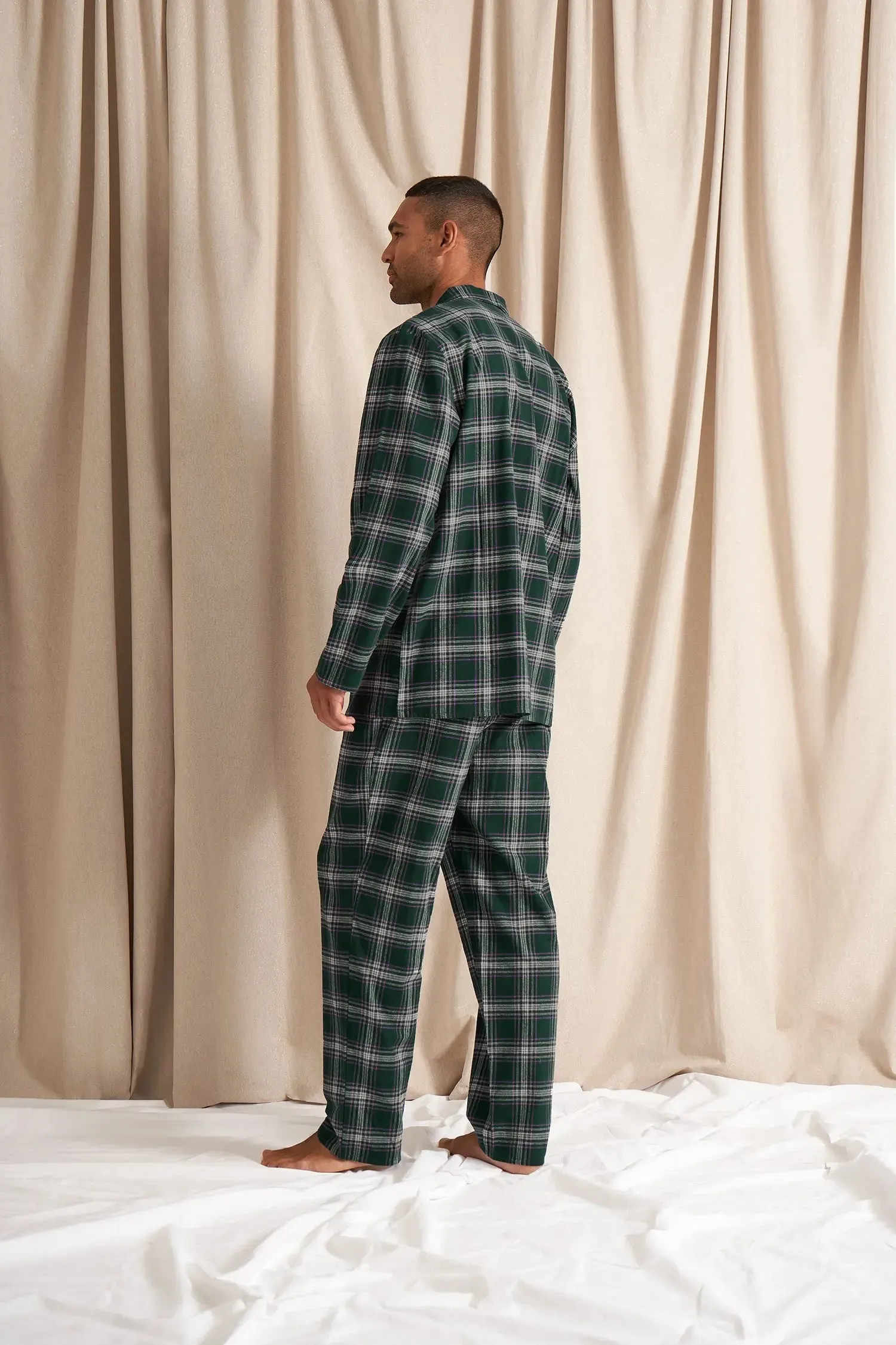 Mister You Plaid Pyjama Set in Green