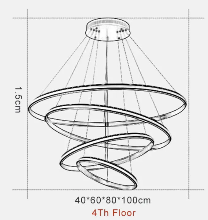New Modern LED Pendant Lights Lliving Room Dining Black White Golden Coffee Rings Aluminum Body Ceiling Mounted Indoor Lamps De