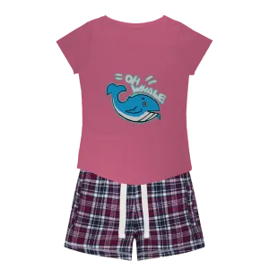Oh Whale Women's Sleepy Tee and Flannel Short