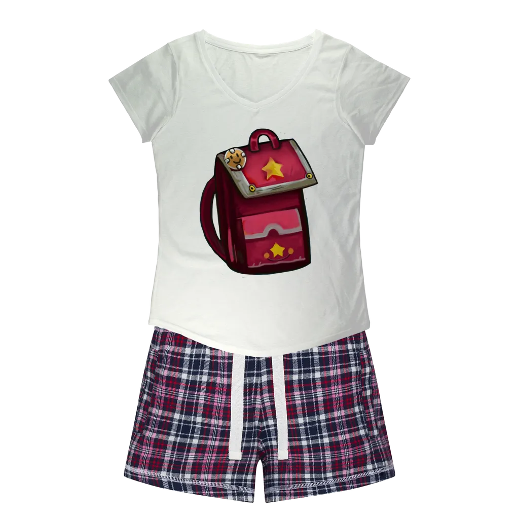 Pink Bag Women's Sleepy Tee and Flannel Short