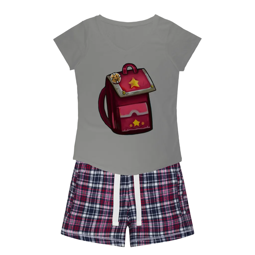 Pink Bag Women's Sleepy Tee and Flannel Short