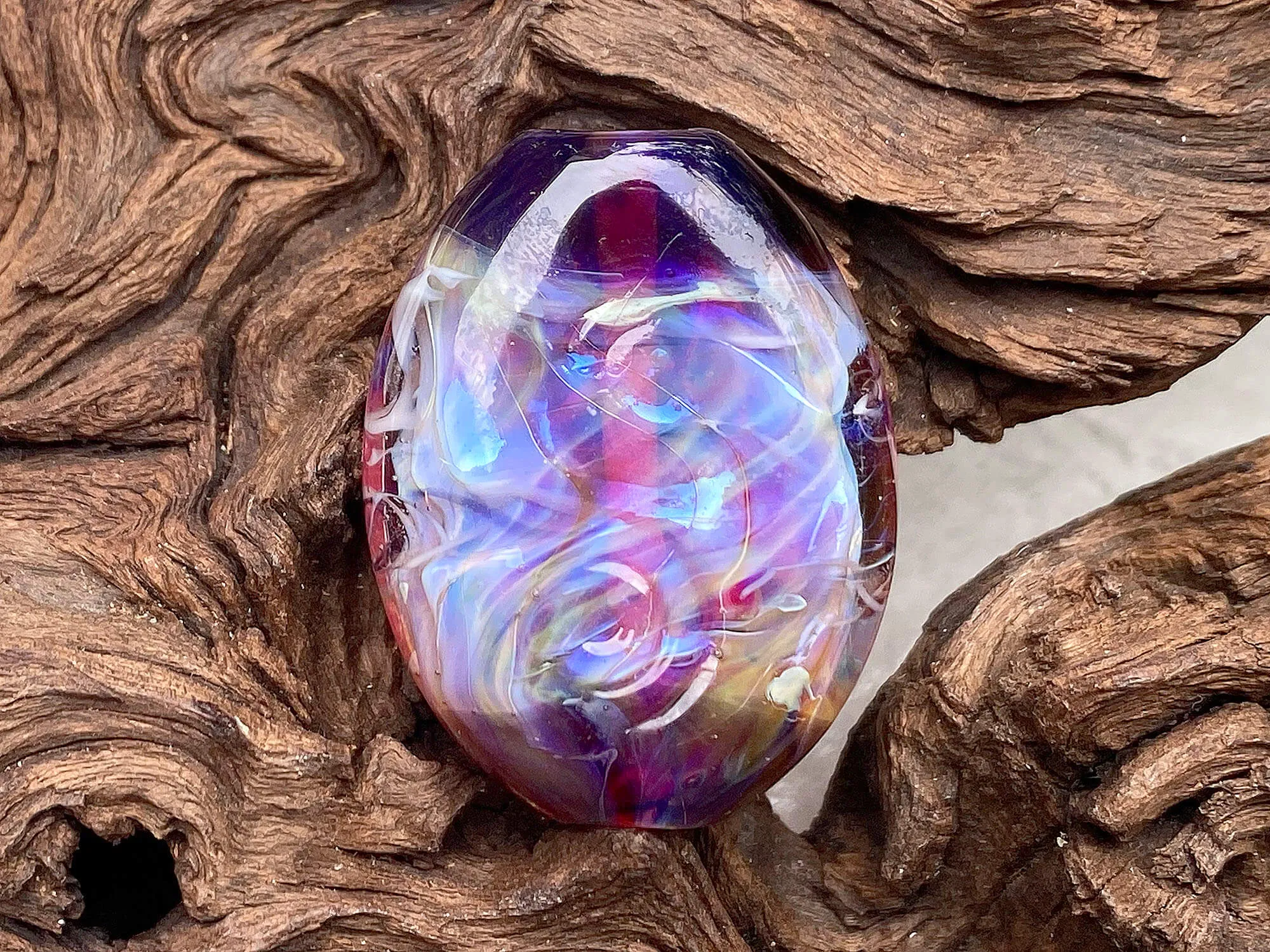 Plum Purple Opal Lampwork Focal Bead SRA