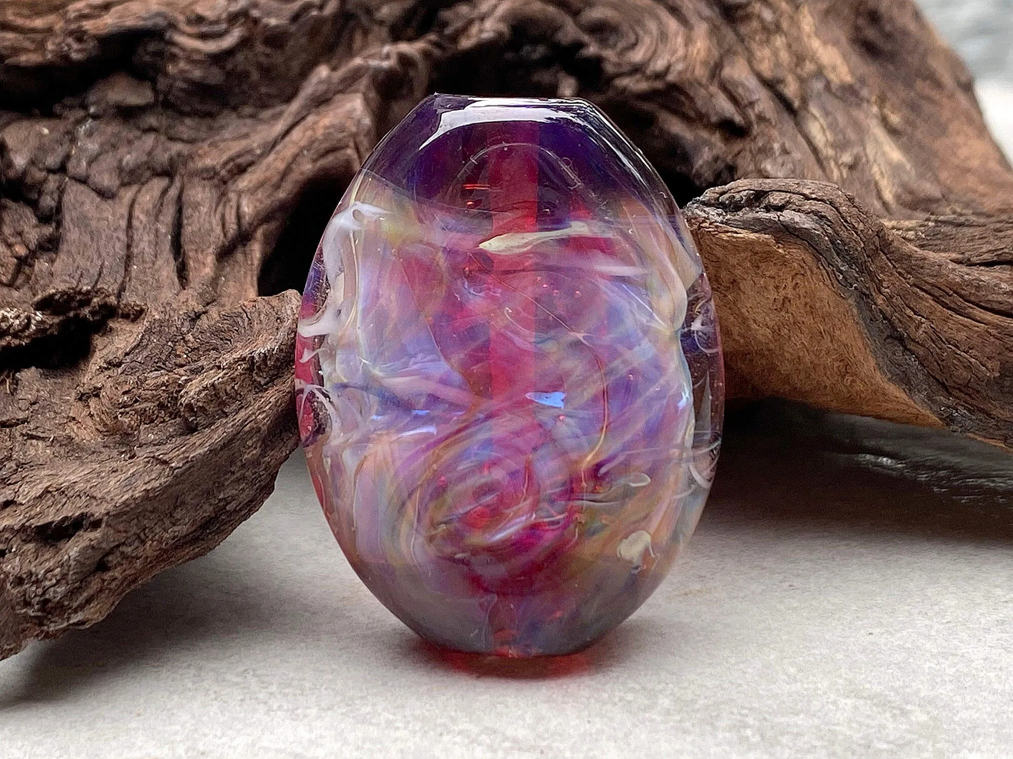 Plum Purple Opal Lampwork Focal Bead SRA