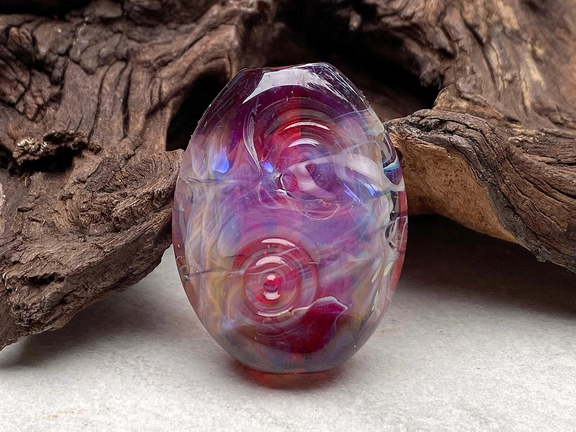 Plum Purple Opal Lampwork Focal Bead SRA