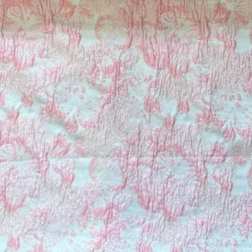 Pretty Pink Peonies Polyester Brocade Fabric