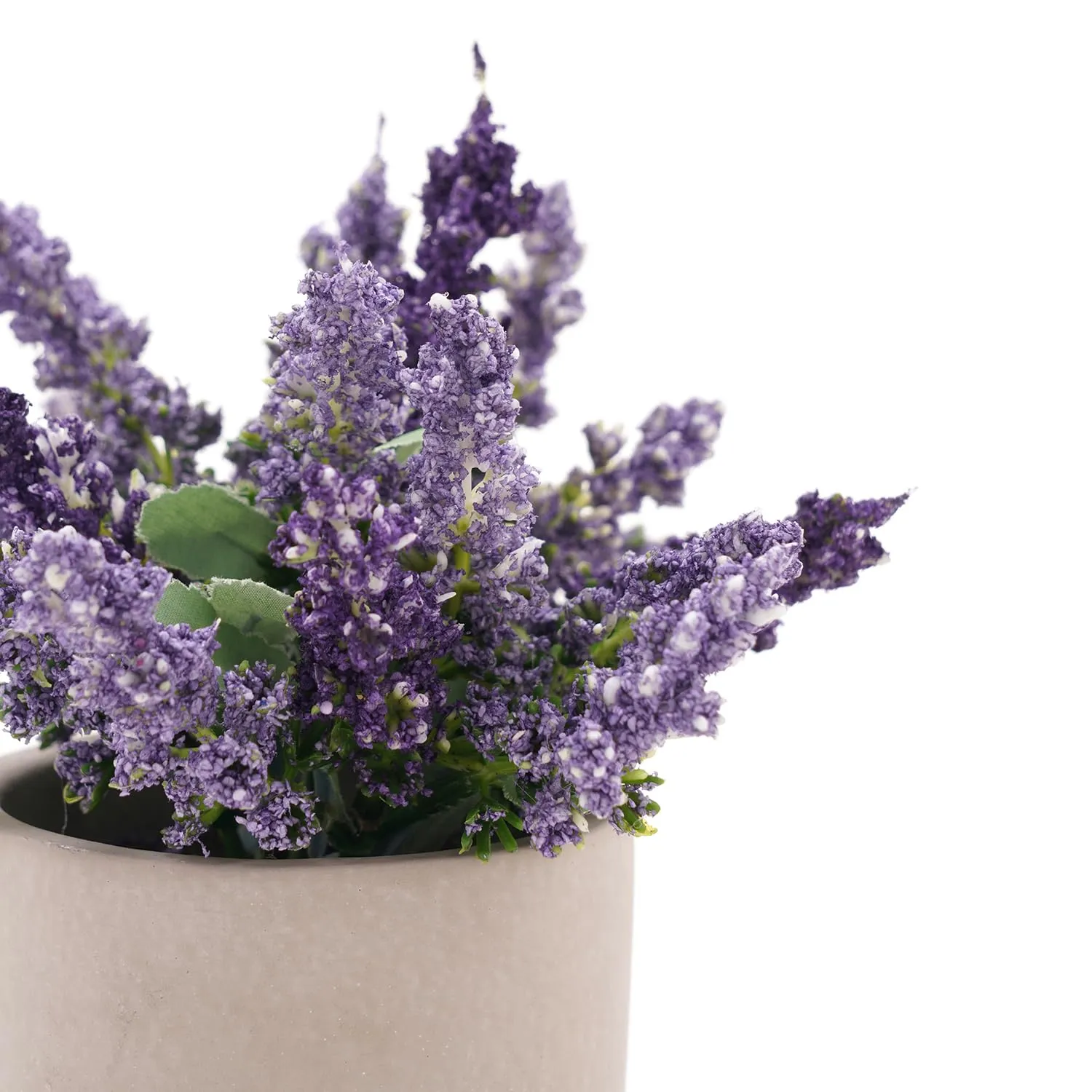 Pure Home and Living Purple Faux Lavender Plant with Cement Pot