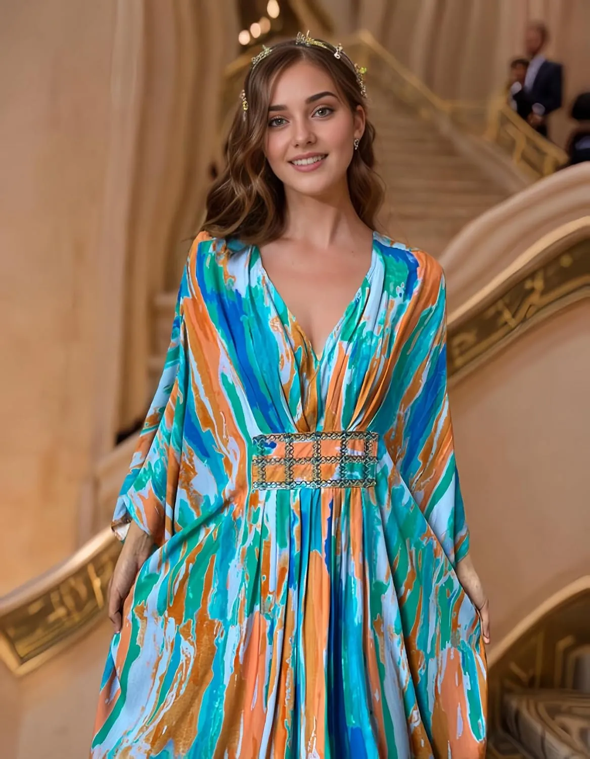 RanRui Women Beach Cover up Caftan Loungewear Swimsuit Cover Up Kaftan Dress