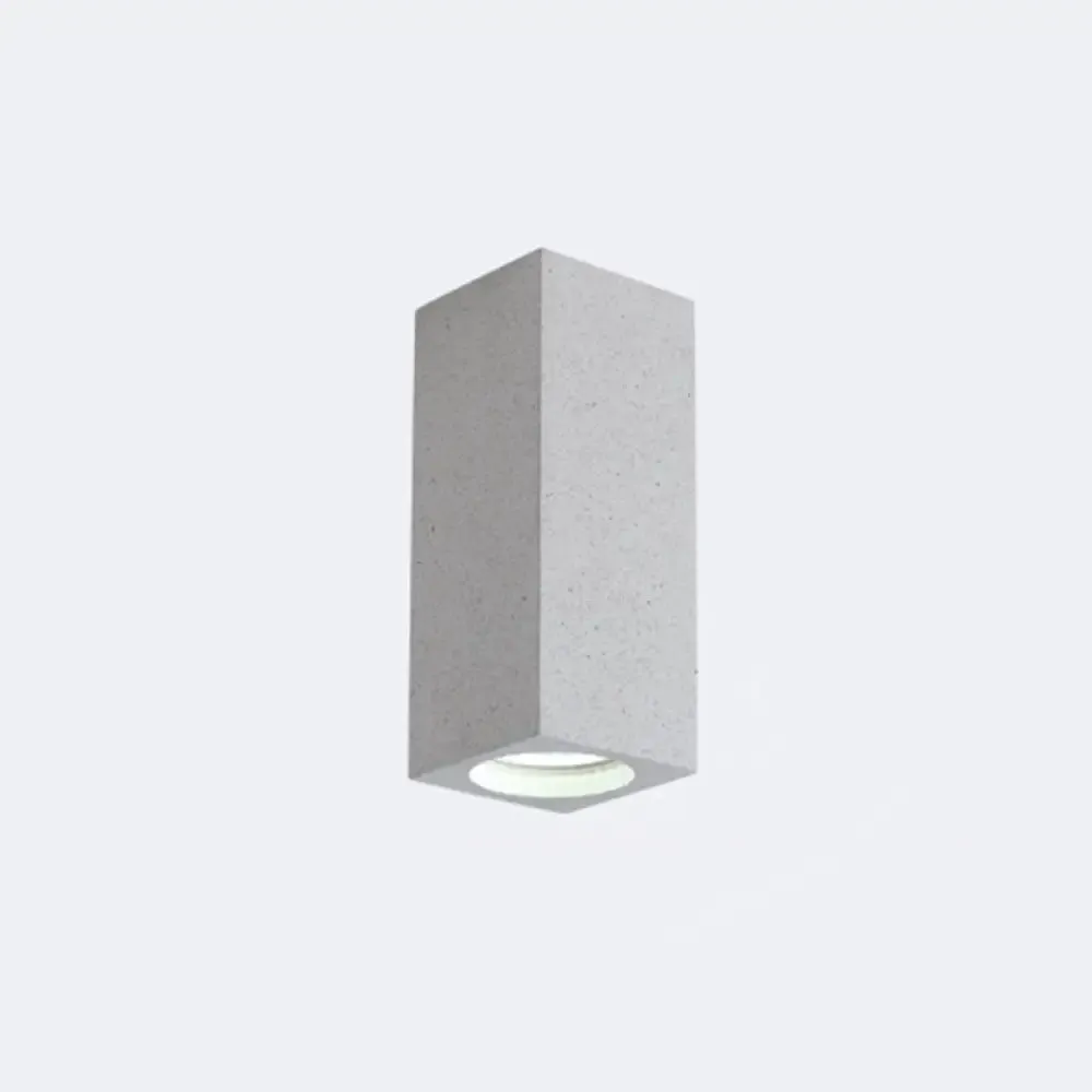 Rectangular LED Flush Mount Ceiling Light - Sleek & Stylish Cement Finish for Bedroom