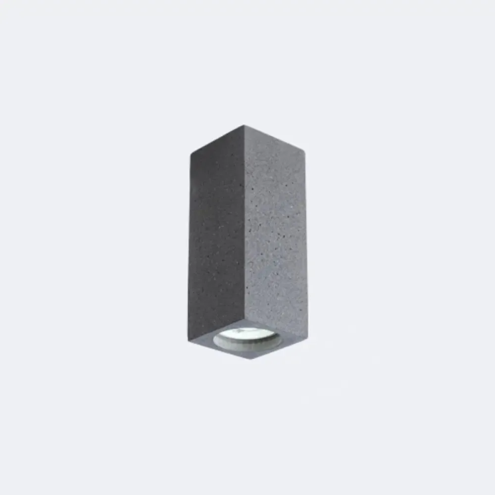 Rectangular LED Flush Mount Ceiling Light - Sleek & Stylish Cement Finish for Bedroom