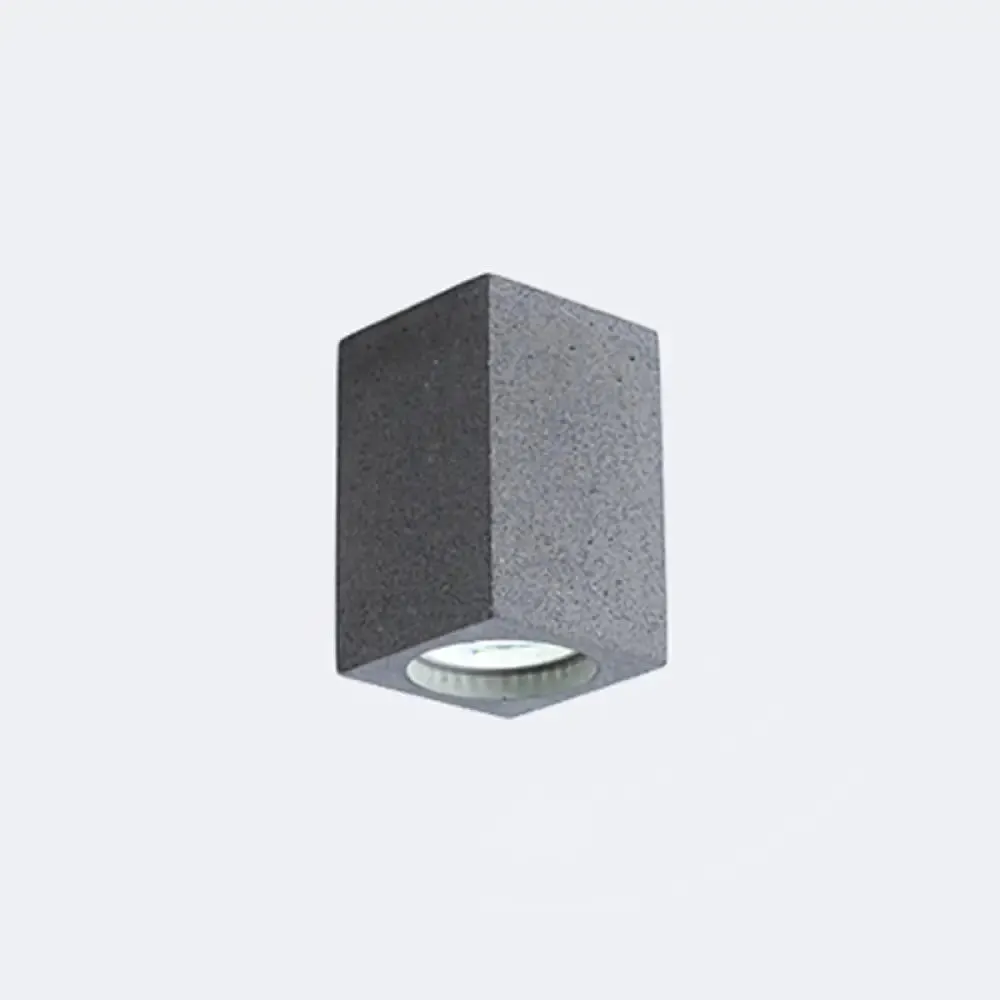 Rectangular LED Flush Mount Ceiling Light - Sleek & Stylish Cement Finish for Bedroom