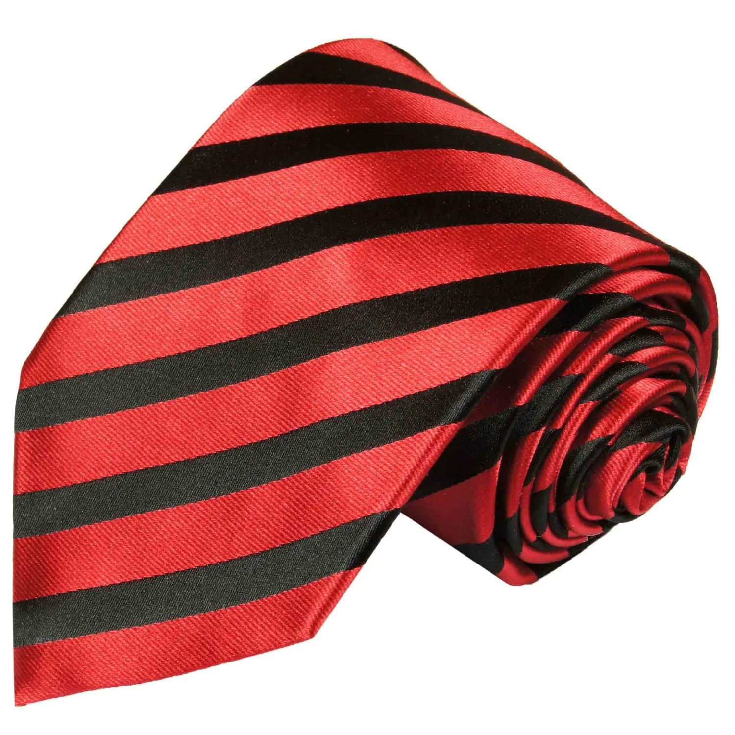 Red and Black Striped Silk Necktie by Paul Malone