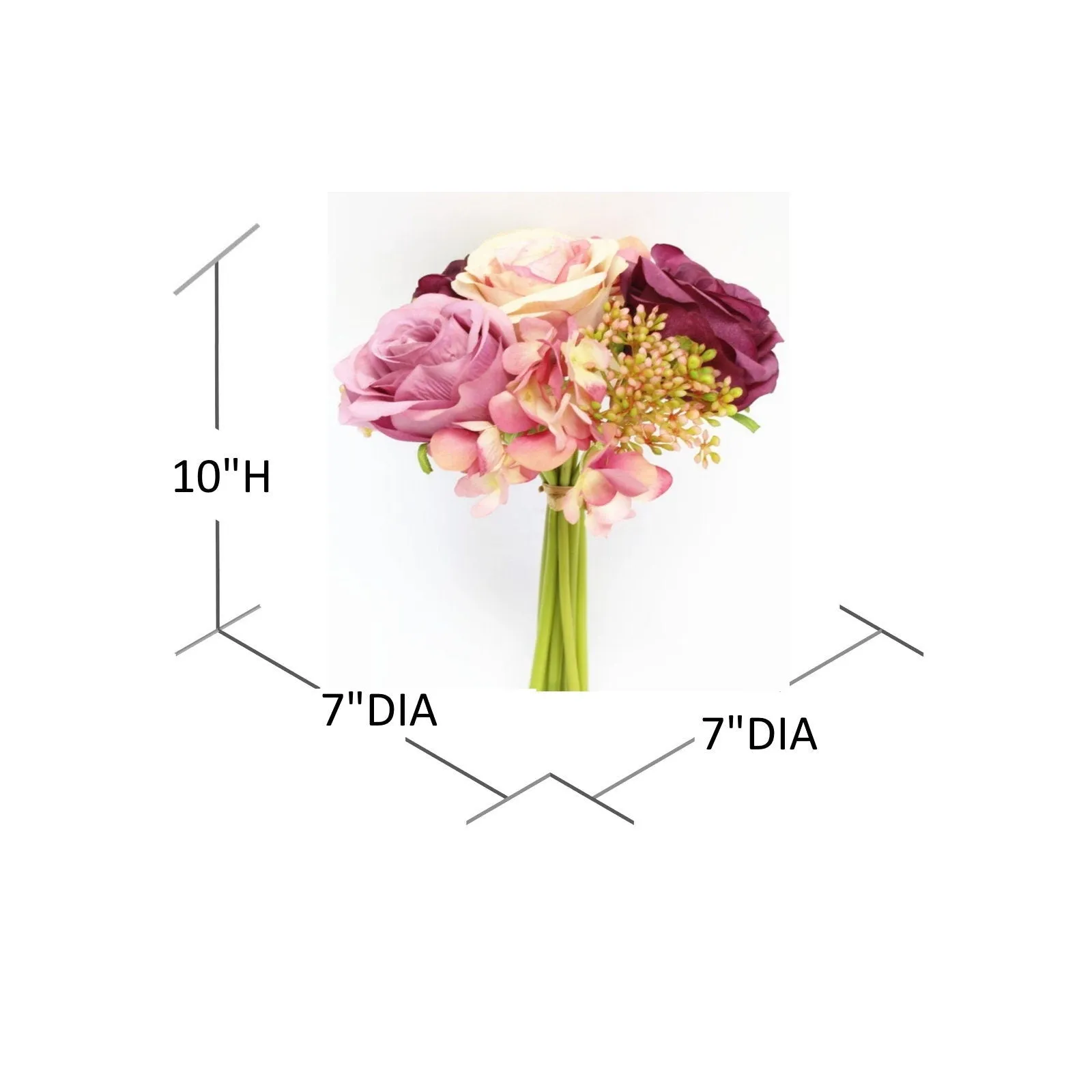 Rose Flower Bouquet with Hydrangea and seeds
