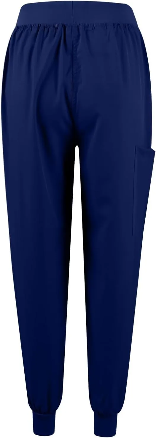 Scrubs for Women Set Stretch V-Neck Scrub Tops with Pockets & Cargo Pant Quick Drying Solid Nurse Work Uniform